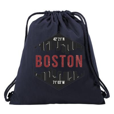 Boston Skyline Drawstring Bag