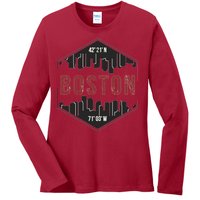 Boston Skyline Ladies Long Sleeve Shirt