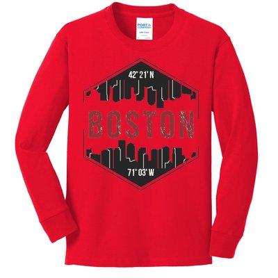 Boston Skyline Kids Long Sleeve Shirt