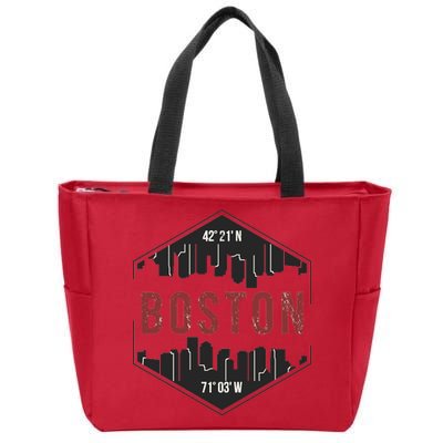 Boston Skyline Zip Tote Bag