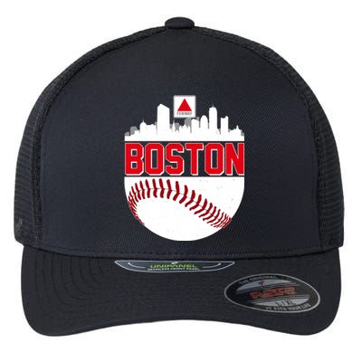 Boston Skyline Fenway Baseball Sports Logo Flexfit Unipanel Trucker Cap