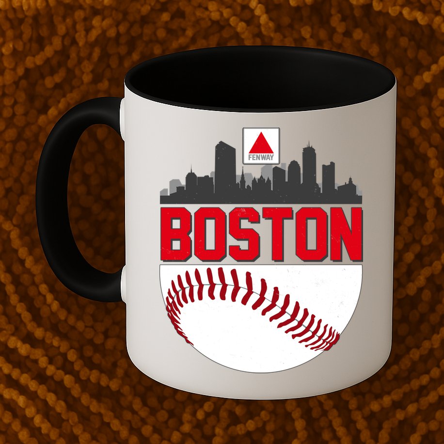 Boston Skyline Fenway Baseball Sports Logo Mug
