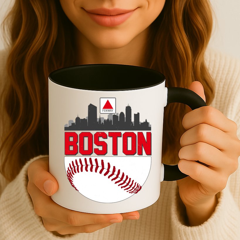 Boston Skyline Fenway Baseball Sports Logo Mug