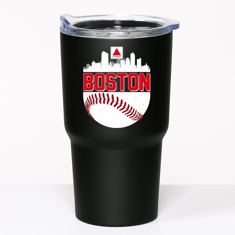 Boston Skyline Fenway Baseball Sports Logo Tumbler