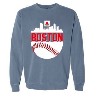 Boston Skyline Fenway Baseball Sports Logo Garment-Dyed Sweatshirt