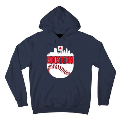 Boston Skyline Fenway Baseball Sports Logo Hoodie