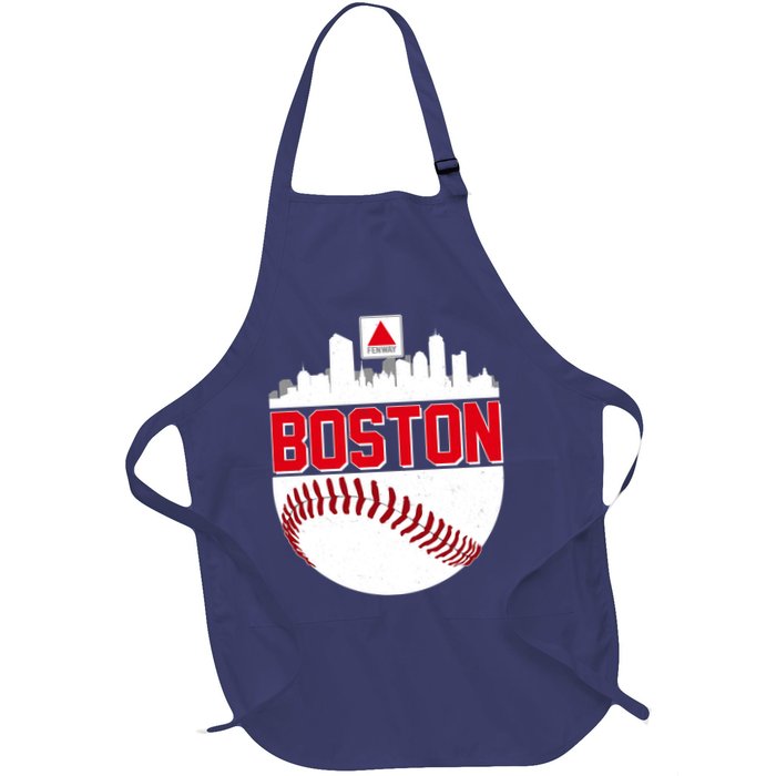 Boston Skyline Fenway Baseball Sports Logo Apron