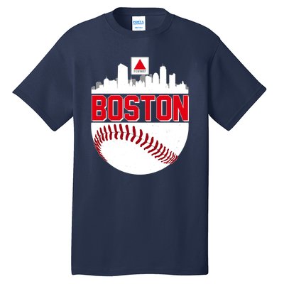 Boston Skyline Fenway Baseball Sports Logo Tall T-Shirt