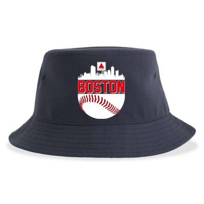 Boston Skyline Fenway Baseball Sports Logo Sustainable Bucket Hat