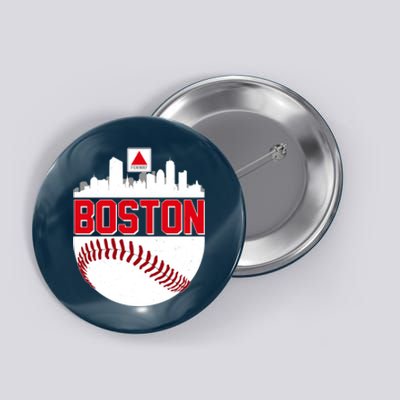 Boston Skyline Fenway Baseball Sports Logo Button