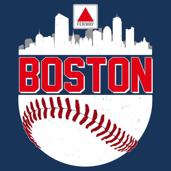 Boston Skyline Fenway Baseball Sports Logo 7-Panel Snapback Hat