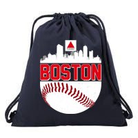 Boston Skyline Fenway Baseball Sports Logo Drawstring Bag