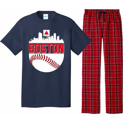 Boston Skyline Fenway Baseball Sports Logo Pajama Set