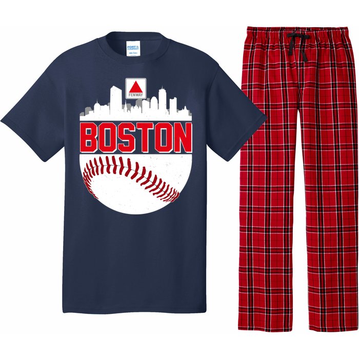 Boston Skyline Fenway Baseball Sports Logo Pajama Set