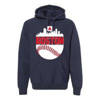 Boston Skyline Fenway Baseball Sports Logo Premium Hoodie