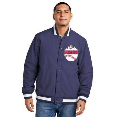 Boston Skyline Fenway Baseball Sports Logo Insulated Varsity Jacket