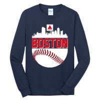 Boston Skyline Fenway Baseball Sports Logo Tall Long Sleeve T-Shirt