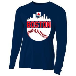 Boston Skyline Fenway Baseball Sports Logo Cooling Performance Long Sleeve Crew