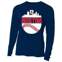 Boston Skyline Fenway Baseball Sports Logo Cooling Performance Long Sleeve Crew