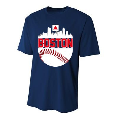 Boston Skyline Fenway Baseball Sports Logo Performance Sprint T-Shirt