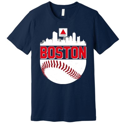 Boston Skyline Fenway Baseball Sports Logo Premium T-Shirt