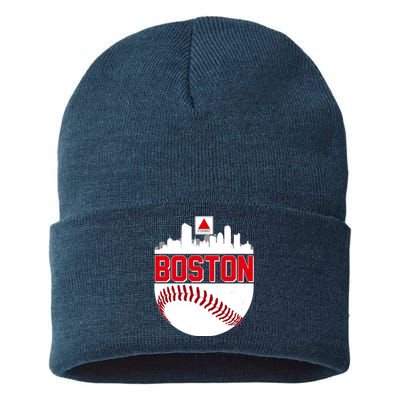 Boston Skyline Fenway Baseball Sports Logo Sustainable Knit Beanie