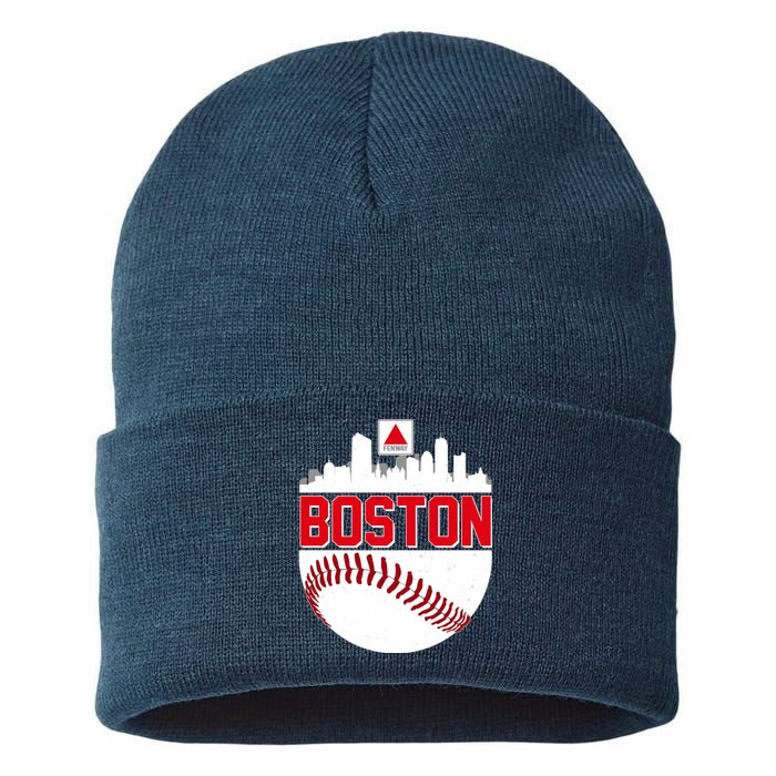 Boston Skyline Fenway Baseball Sports Logo Sustainable Knit Beanie