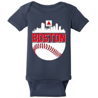 Boston Skyline Fenway Baseball Sports Logo Baby Bodysuit