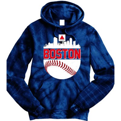 Boston Skyline Fenway Baseball Sports Logo Tie Dye Hoodie