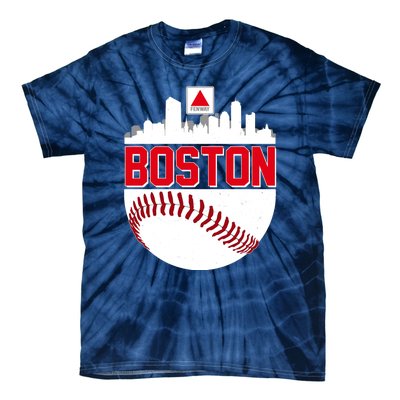 Boston Skyline Fenway Baseball Sports Logo Tie-Dye T-Shirt