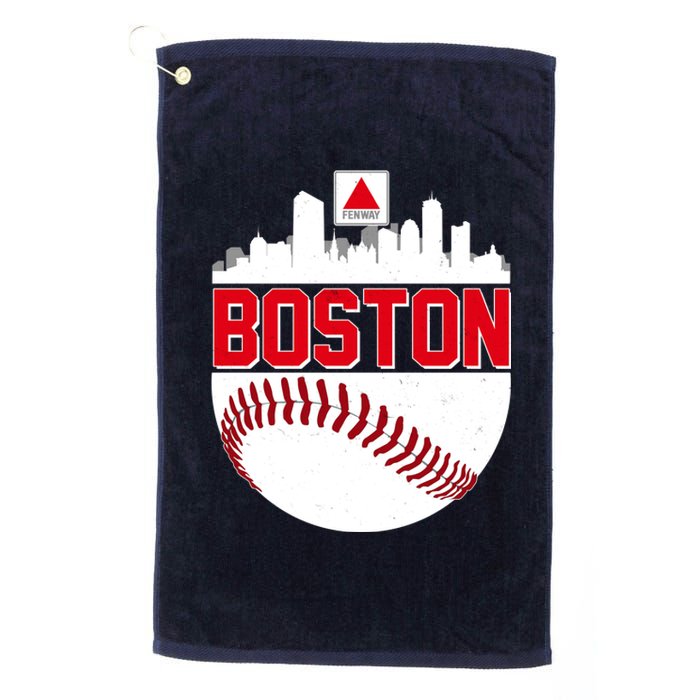 Boston Skyline Fenway Baseball Sports Logo Platinum Collection Golf Towel