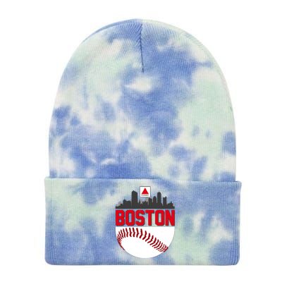 Boston Skyline Fenway Baseball Sports Logo Tie Dye 12in Knit Beanie