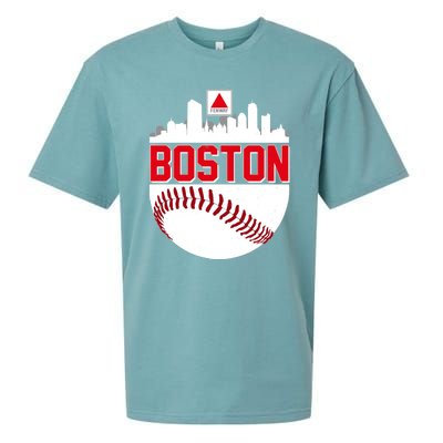 Boston Skyline Fenway Baseball Sports Logo Sueded Cloud Jersey T-Shirt