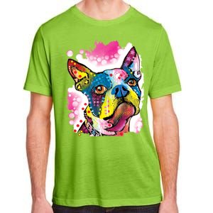 Boston Terrier Face Trippy Dog Adult ChromaSoft Performance T-Shirt