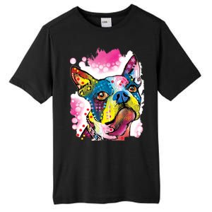 Boston Terrier Face Trippy Dog Tall Fusion ChromaSoft Performance T-Shirt