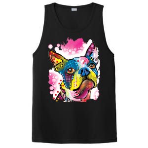 Boston Terrier Face Trippy Dog PosiCharge Competitor Tank