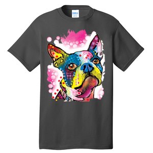 Boston Terrier Face Trippy Dog Tall T-Shirt