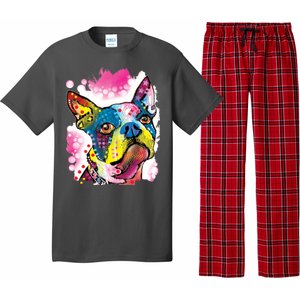 Boston Terrier Face Trippy Dog Pajama Set