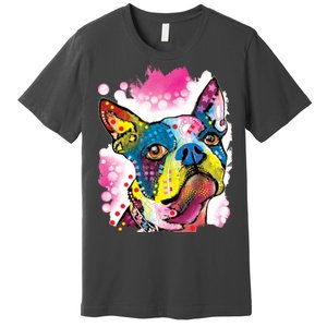 Boston Terrier Face Trippy Dog Premium T-Shirt