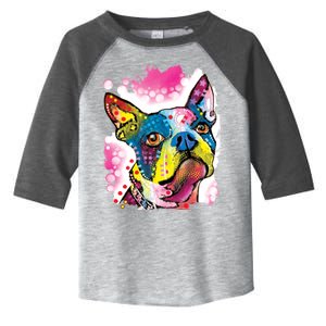 Boston Terrier Face Trippy Dog Toddler Fine Jersey T-Shirt