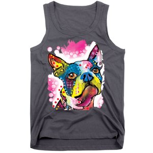 Boston Terrier Face Trippy Dog Tank Top