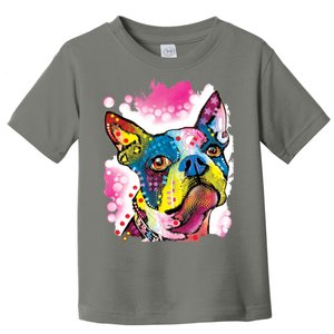 Boston Terrier Face Trippy Dog Toddler T-Shirt