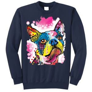 Boston Terrier Face Trippy Dog Sweatshirt