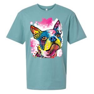 Boston Terrier Face Trippy Dog Sueded Cloud Jersey T-Shirt