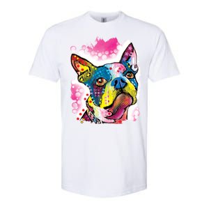 Boston Terrier Face Trippy Dog Softstyle CVC T-Shirt