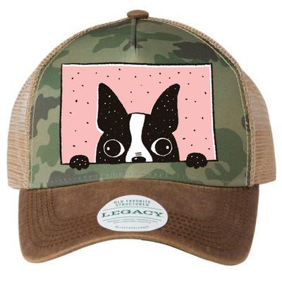 Boston Terrier Peeking Legacy Tie Dye Trucker Hat