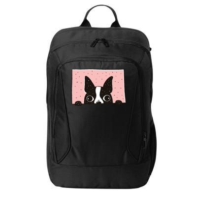 Boston Terrier Peeking City Backpack