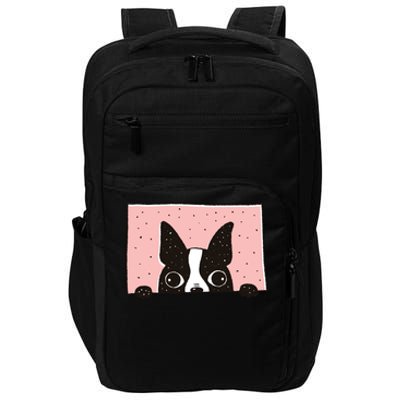 Boston Terrier Peeking Impact Tech Backpack