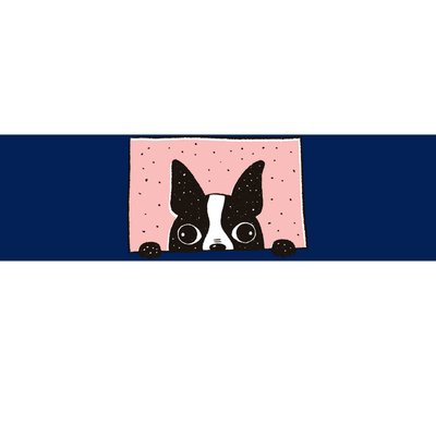 Boston Terrier Peeking Bumper Sticker