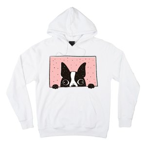 Boston Terrier Peeking Hoodie